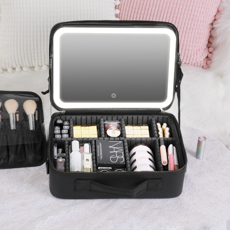 Beautyvis - Make-up-Reisetasche mit LED Licht Spiegel