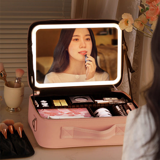 Beautyvis - Make-up-Reisetasche mit LED Licht Spiegel